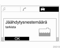 Mittarit ja käyttölaitteet 101 Pariston jännite Kauko-ohjaimen tai elektronisen avaimen pariston jännite on liian alhainen.