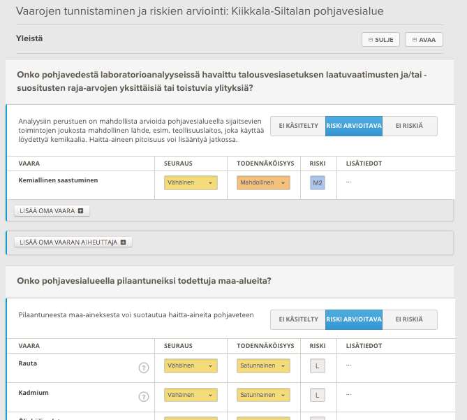 Vaarojen tunnistaminen prosessivaihe kerrallaan PROSESSIVAIHE AIHEPIIRIN OTSIKKO KYSYMYS VAARAN AIHEUTTAJA