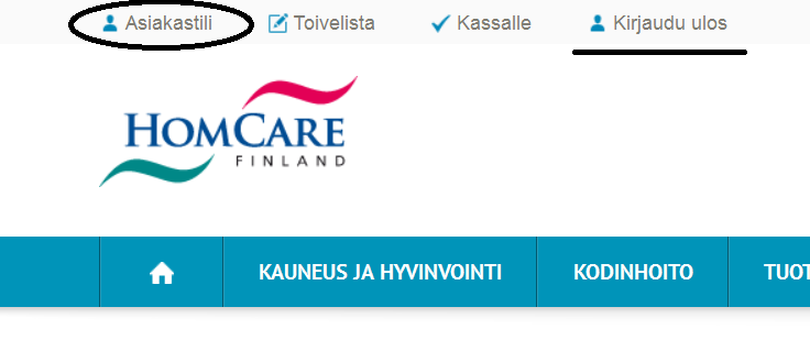 4 HUOM! Jos sinulle ei 10 minuutin sisällä ole tullut sähköpostia -> luo uusi asiakastili. (kts. kohta C.) Jos olet jälleenmyyjä, soita HomCarelle, niin kerromme Sinulle salasanasi. 5.