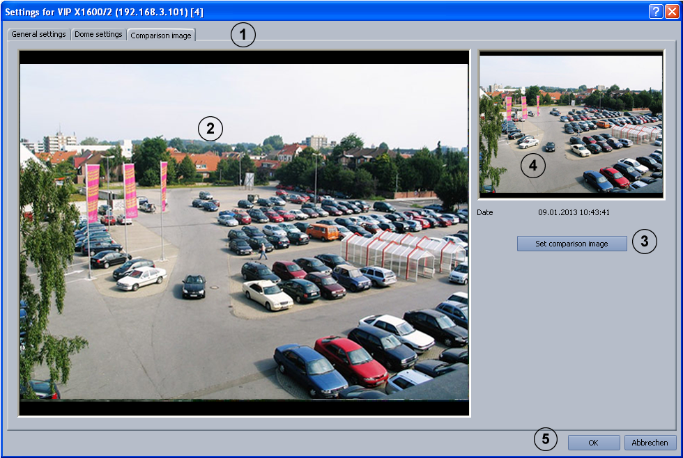 Bosch Recording Station Oletusasetukset fi 31 4.2.5 Vertailukuvan määrittäminen Valikko IP-kamerat ja lähetin > kenttä MPEG4/H.