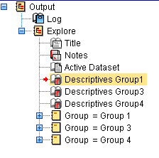 Tilastoanalyysiharjoitukset sivu 73 6. Tarkastellaan kunkin ryhmän osalta Descriptives taulukon ensimmäistä ( A1 ) muuttujaa.
