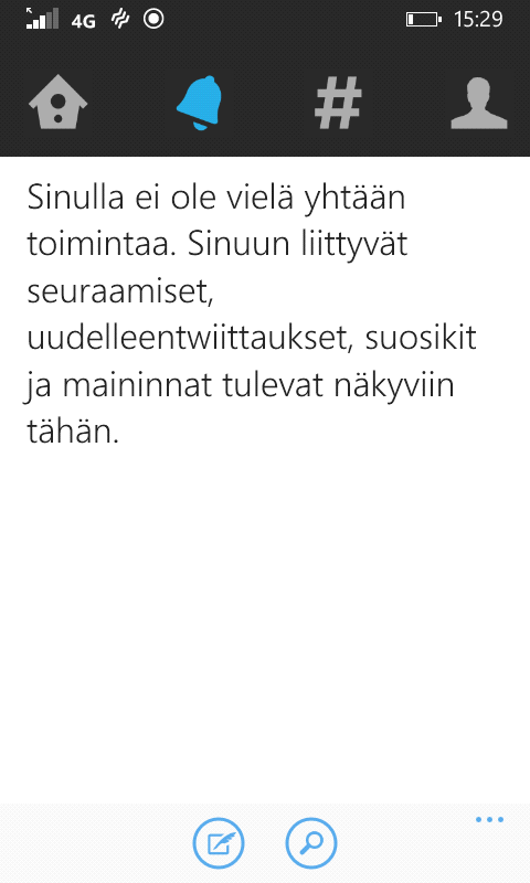 Tässä kohtaa Twitter pyytää sinua muokkaamaan profiiliasi, eli sinun omaa Twitter -sivuasi josta muut näkevät tarkemmin sinun tviittisi ja tietosi.