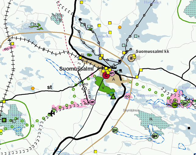 SUUNNITTELUTILANNE Suunnittelualueella ovat voimassa Kainuun maakuntakaava 2020 ja Kirkonkylän ja Ämmänsaaren osayleiskaava vuodelta 1983. Valtioneuvosto vahvisti Kainuun maakuntakaavan 29.4.2009.