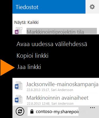 Tämä lisää muistikirjan automaattisesti OneNote-sovelluksen muistikirjaluetteloon. OneNoten käyttäminen puhelimessa Sivun synkronointi, jakaminen, poistaminen tai kiinnittäminen aloitusnäyttöön 1.