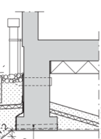 Kuvassa 21 on esitetty rakennusta ympäröivän maanpinnan korko tuulettuvan alapohjan maanpinnan korkoon nähden.