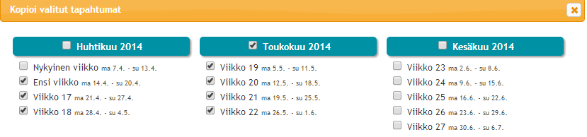 Paikkalistassa on PEPin tyypillisiä harjoittelu- ja pelipaikkoja.