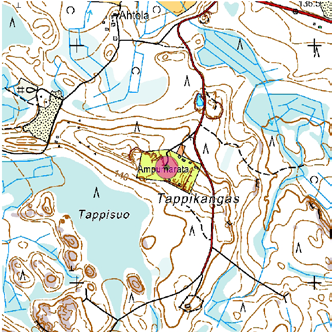 toistaiseksi Lounas, luode Ei kaavamerkintöjä. Radalla järjestetään lakisääteisiä ampumakokeita.