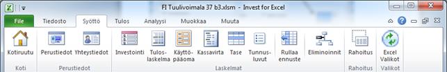 Rullaava ennuste Toiminto on käytettävissä Invest for Excelin Pro- ja Enterprise-versioissa.