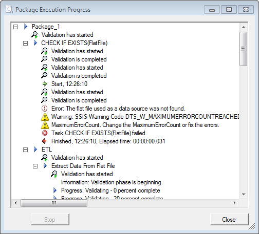 74 5.7.2 Virheiden hallinta SSIS-paketin tapahtumien avulla SSIS-ympäristön sisään rakennetut tapahtumankäsittelijät (eng. Event handler) muodostavat yhden osan SSIS-ympäristön arkkitehtuurista.