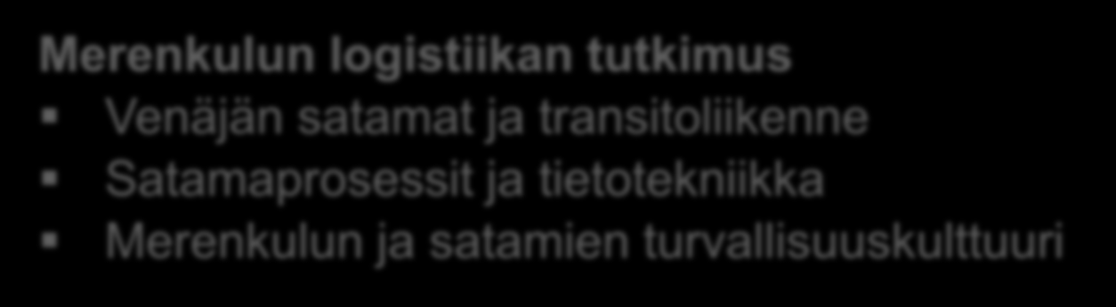 MKK:N TUTKIMUKSEN PAINOTUKSIA Tutkimus 2012 60 julkaisua, joista 17 referee-artikkelia 24 yhteisrahoitteista hanketta ja 8 tilaustutkimusta käynnissä Tutkimus- ja yrityspalvelut Turku Itämeren