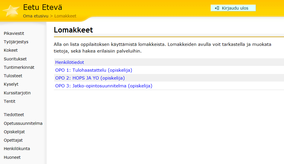 Opintojen