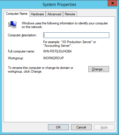 34. In Server Manager select Local Server. Valitse Server Managerissa Local Server. 35. Click Computer name.