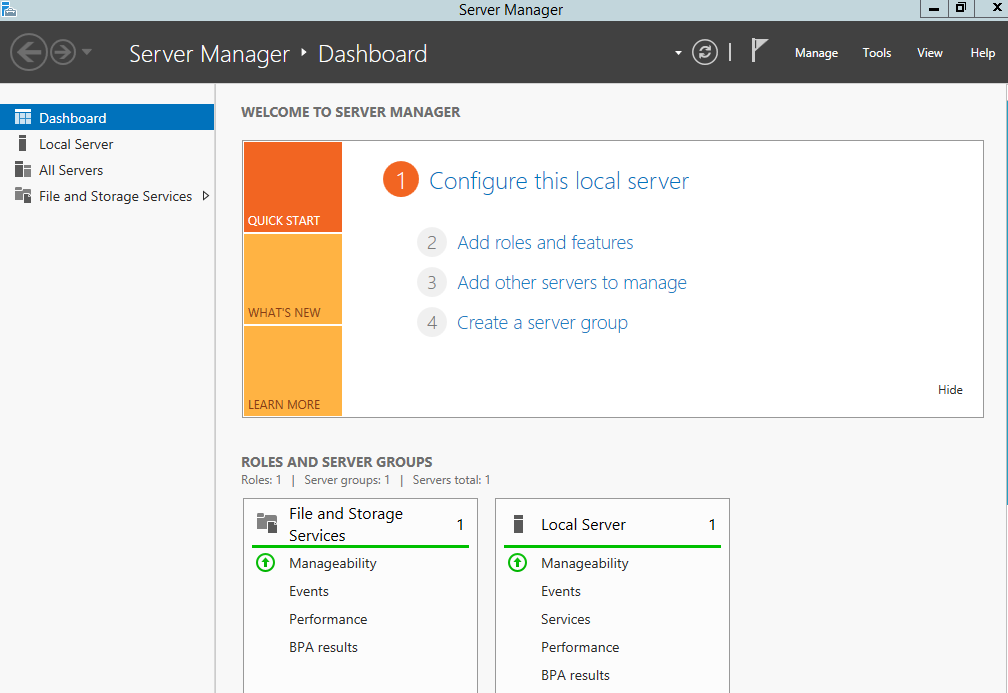 Configuring the Server 2012 virtual machine: Installing AD Server 2012 -virtuaalikoneen konfigurointi: Aktiivihakemiston asennus 1. If not open, open Hyper-V Manager.