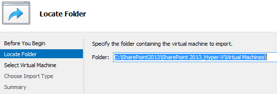 3. Avaa tarvittaessa Hyper-V Manager. If not open, open Hyper-V Manager. 4. Klikkaa Click Import Virtual Machine Klikkaa Next. Click Import Virtual Machine Click Next. 5.