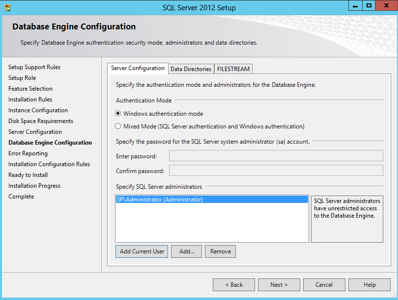 34. Server Configuration -ikkuna aukeaa. Klikkaa Next The Server Configuration window opens. Click Next. 35.