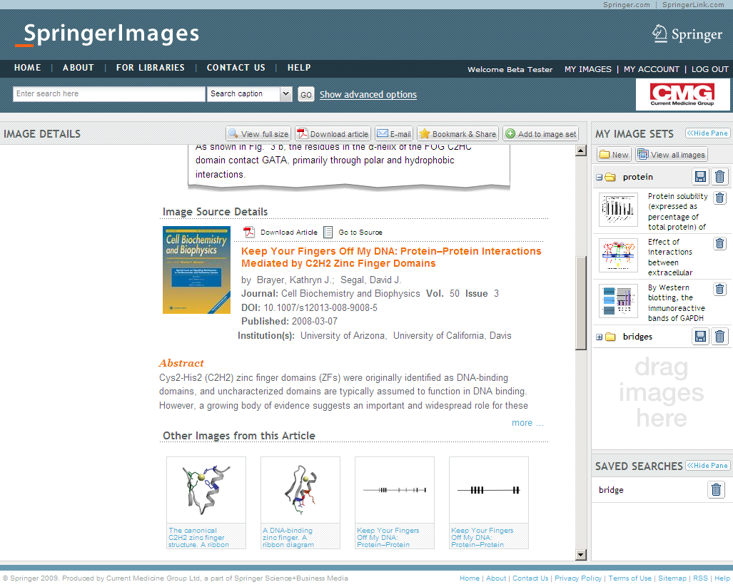 Image Details Page Find meta data from the original source (e.g. journal article), read the abstract and link directly