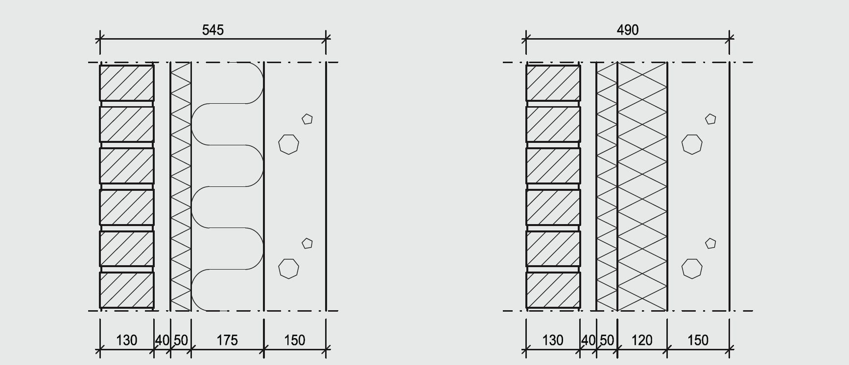 FACADE PUR-eriste Kantava betoni 4 Rakenne PUR 2 Sama rakenne kuin PUR 1, mutta PUR-eristeen