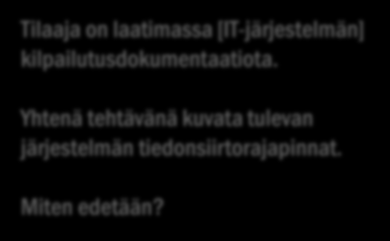 Tilaaja Toimittajia Tilaaja on laatimassa [IT-järjestelmän]