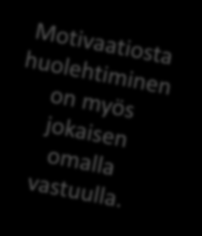 Miten lisäisin kiinnostusta omaan työhön ja sitoutumista tekemiseen? Selkiytä työnkuvat. Kirkasta vastuut. Miten itse innostut työstäsi? Innostus tarttuu!