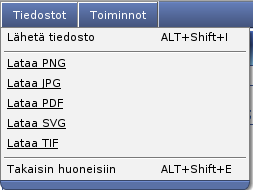 OpenMeetings-opas uusille käyttäjille S i v u 16 4.3 Piirtoalueen tallennus kuvana / Tiedosto-valikko Voit myös tallentaa nykyisen piirtoalueen kuvaksi, joko.png,.jpg,.pdf,.svg tai.