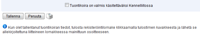 Suomen Kennelliitto ry. 16.5.2014 28(32) Otsikon edessä olevasta painikkeesta klikkaamalla saat ruudulle ko.