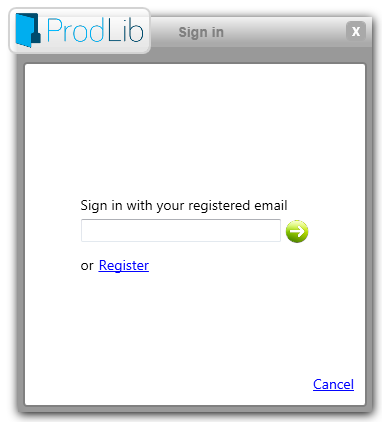 3. Sovelluksen rekisteröiminen Sovelluksen asennuksen jälkeen käyttäjän tulee rekisteröidä ohjelma, sekä ladata käytettävä sisältö. Asennuksen päätyttyä aukeaa ikkuna ProdLib Library Manager.