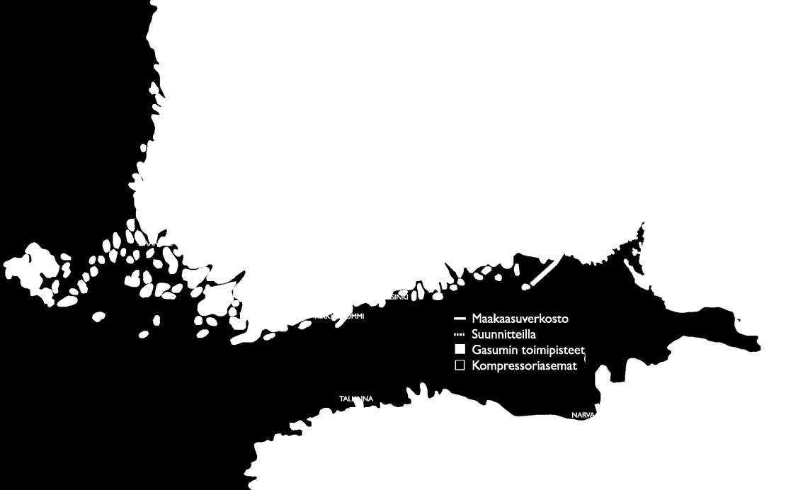 ENERGIAMARKKINAVIRASTO 11 Tällä hetkellä siirtoverkossa ei ole rakenteilla merkittäviä uusia maakaasun putkiyhteyksiä. Orimattilan ja Mäntsälän välille suunnitellaan rinnakkaisputken rakentamista.