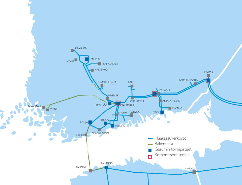 Gasum suunnittelee LNG-terminaalien rakentamista eri kokoluokissa A B Pansio (Turku) Keskisuuren kokoluokan terminaali,