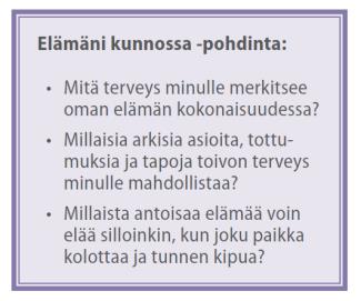 Lihaskunto 56 Juha Hulmi Elämää kunnossa - ohjelman raamit Ikä Startti liikkeelle Terveysliikkujat Elämää kunnossa Kuntoliikkujat 20-40 2-3 /vk kertaa 30 2 x 60 min.