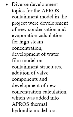 mainly on containment model development.