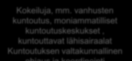 Soste ja muut etujärjestöt Ohjeistukset Lainsäädännön muutostarpeet 4. Ammatillisen kuntoutuksen palvelujen vastuunjaon ja kehittämistarpeiden kuvaus 2014-3.