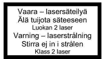 Tekniset tiedot Optiset tiedot Valonlähde...laserdiodi, 650 nm Pyyhkäisytaajuus...600 kertaa/s Erottelukyky...m = 0,150 mm...0,5 mm/6 mil...20 mil Säteen hajautus.