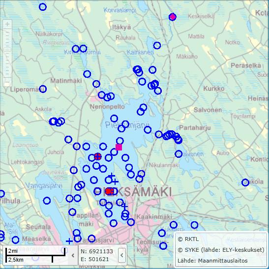 Pieksänjärvi analytiikka Fys-kem 4+2 krt vuodessa (V+YHA), a-klorofylli 5 krt vuodessa (V+YHA) Kasviplankton 1 krt vuodessa (V) Päällyslevät