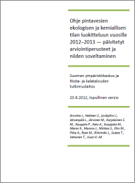 Vesien tilan luokittelu muuttui miten? Aineisto 2006-2013 Tarkennettu tilan arviointia, mukaan mallinnus jne.