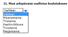 6.6. Näytä kysymys pudotusvalikkona Avaa Kysymyksen perusasetukset. Valitse Näytä kysymys pudotusvalikkona Klikkaa Tallenna.