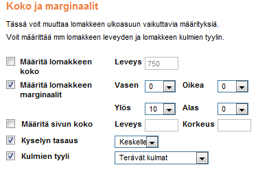 7.4. Toimintoasetukset Toimintoasetukset vaikuttavat kyselyn toimintaan. Poista käytöstä kysymysten automaattinen numerointi Järjestelmä lisää automaattisesti kysymyksille numerot.