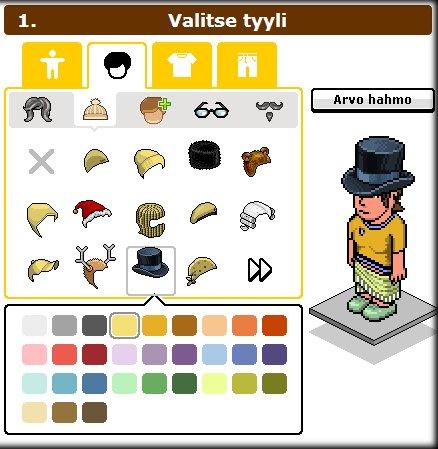 Ensimmäinen virtuaalimaailma Kivaa Habbo Hotelissa: oman huoneen sisustaminen graafinen käyttöliittymä