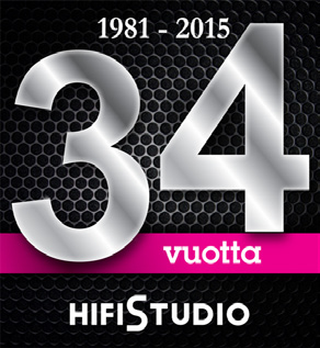 HifiStudio 34-vuotta juhlapakkaus Sisältää kaksi Genelec G3 -kaiutinta, huippu-kaapelit, Genelec-historiikki.