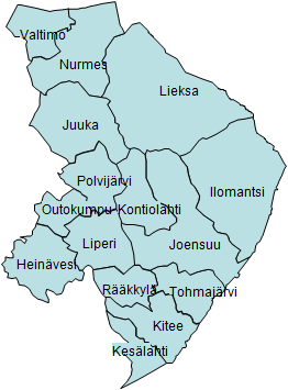 111 12 POHJOIS-KARJALA Pohjois-Karjalan sairaanhoito- ja sosiaalipalvelujen kuntayhtymään kuuluu 15 jäsenkuntaa. Alueen väestöpohja oli 31.12.2009 169 937.