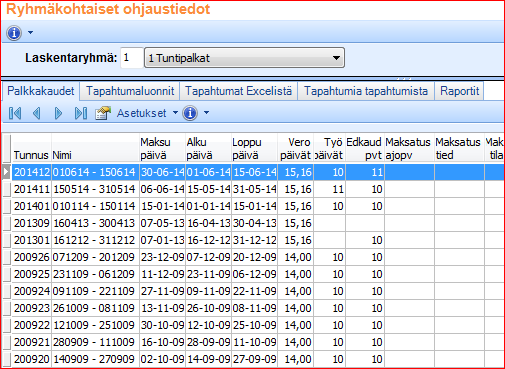 Ohjaustiedot Useimmista ohjaustiedoista voidaan tehdä pohjatieto