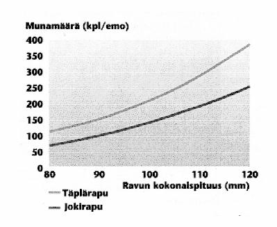 71 2.3 Ravustus Evon viljelylaitoksella tehtyjen havaintojen mukaan, (Tulonen ym.