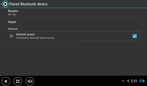 11. Ota Bluetooth käyttöön. 12. Valitse Bluetooth ja valitse sitten HAE LAITTEITA. TomTom Bridge hakee puhelintasi ja näyttää sen käytettävissä olevana laitteena.