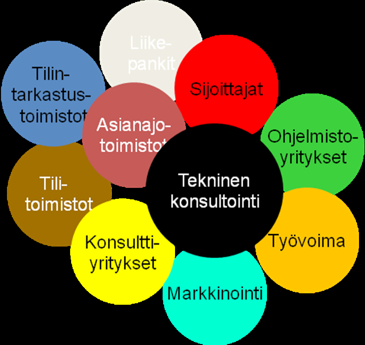 Osaamisintensiivisten liike-elämän palvelujen muotoutumista yhä selvemmin omaksi klusterikseen kuvastaa alan sisäisten toimialarajojen hämärtyminen.