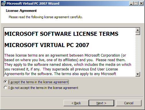 1. MICROSOFT VIRTUAL PC ASENNUS Asennetaan Microsoft Virtual PC 2007 tietokoneeseen, jossa on jo asennettuna Microsoft Windows XP Pro käyttöjärjestelmä.