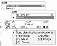 116 Infotainment-järjestelmä CD-valikko Haku... Käännä MP3 (WMA) -levyjen kohdalla TUNE-säädintä CD-valikossa siirtyäksesi hakuun... ja paina sitten MENU-painiketta.