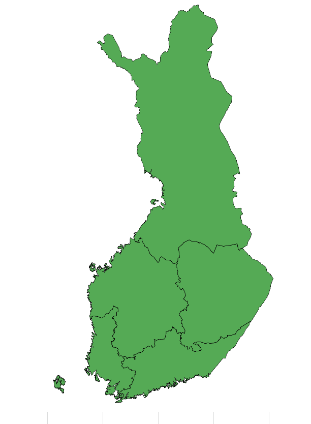 Palkansaajien korvattujen työpaikkatapaturmien taajuus AVI:n työsuojelun vastuualueittain, vuoden 2014