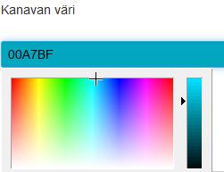 Kuvan lisääminen: o Valitse kuva tiedostoistasi klikkaamalla Selaa -painiketta. Klikkaa tämän jälkeen Lisää kuva -painiketta. Valitse kanavan väri: o Klikkaa värikenttää ja valitse haluamasi väri.