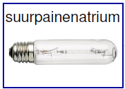 Suurpainenatriumlamppu Keltainen valo Huonompi värintoisto Hyvä valotehokkuus, n.