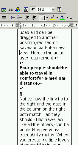 Word-taulukon sisällön tarkistus Ennen kuin taulukkoa muutetaan tekstimuotoon ja viedään DOORSiin, pitää tarkistaa tekstisisältö Ylimääräiset rivinvaihdot taulukossa tuottavat DOORSissa tyhjiä