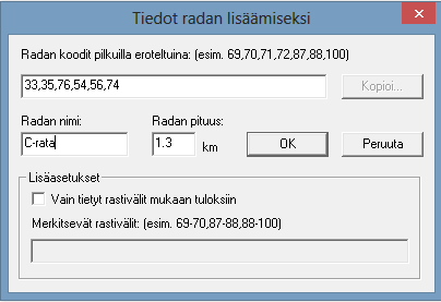 eresults Lite Ohje Rasti E4 Sivu 8 Syötettävät tiedot ovat - Rastikoodit muista laittaa viimeiseksi maalileimasin, joka on tätä nykyä koodi 74 - Radan nimi - Radan pituus Ratojen luonnin jälkeen